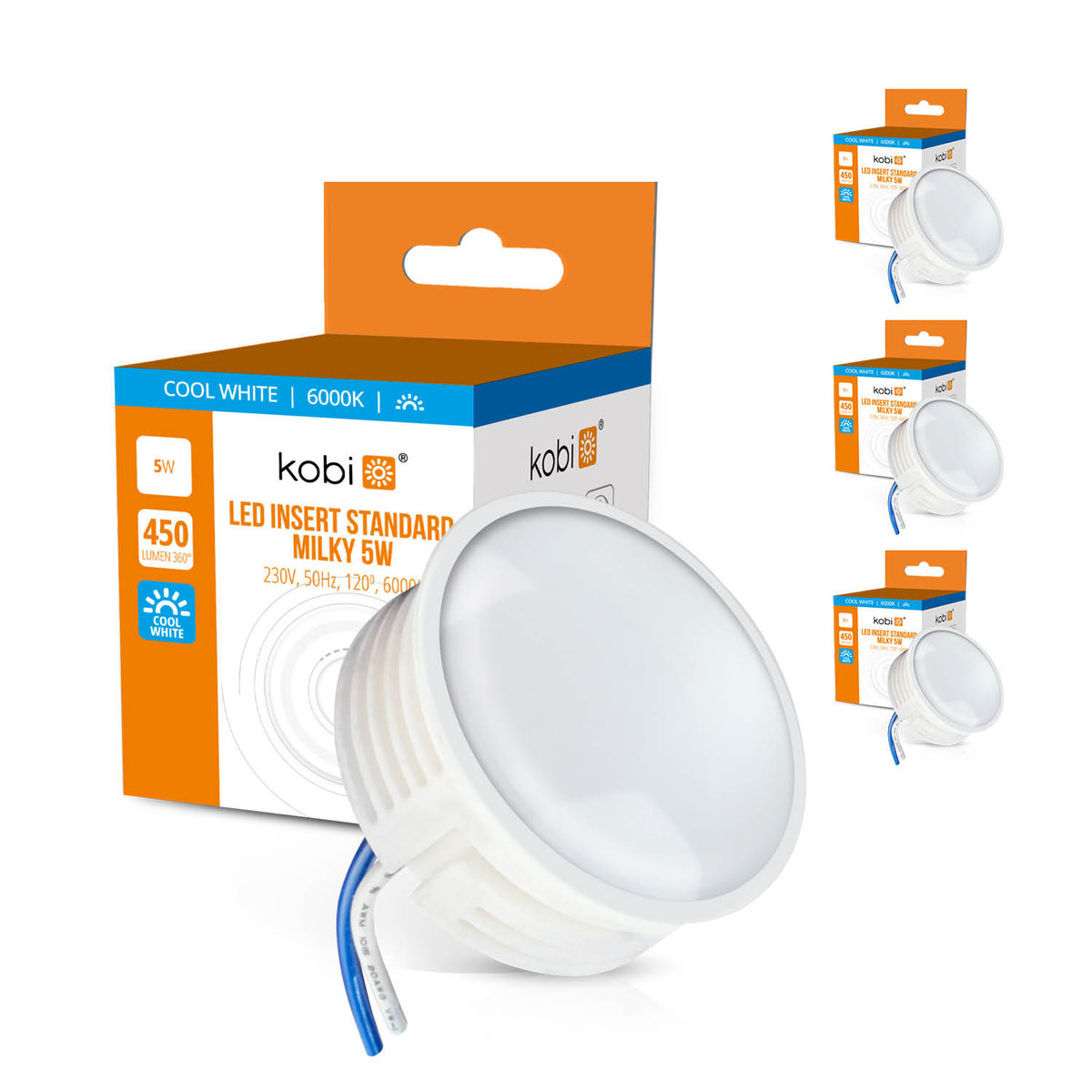 Zestaw 3x moduł LED INSERT 5W 6000K MILKY