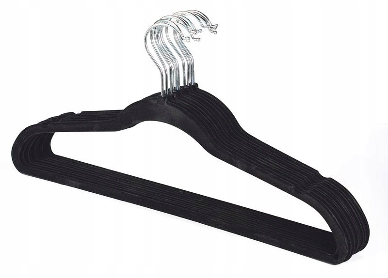 WIESZAK WELUROWY ANTYPOŚLIZGOWY CZARNY 1 szt