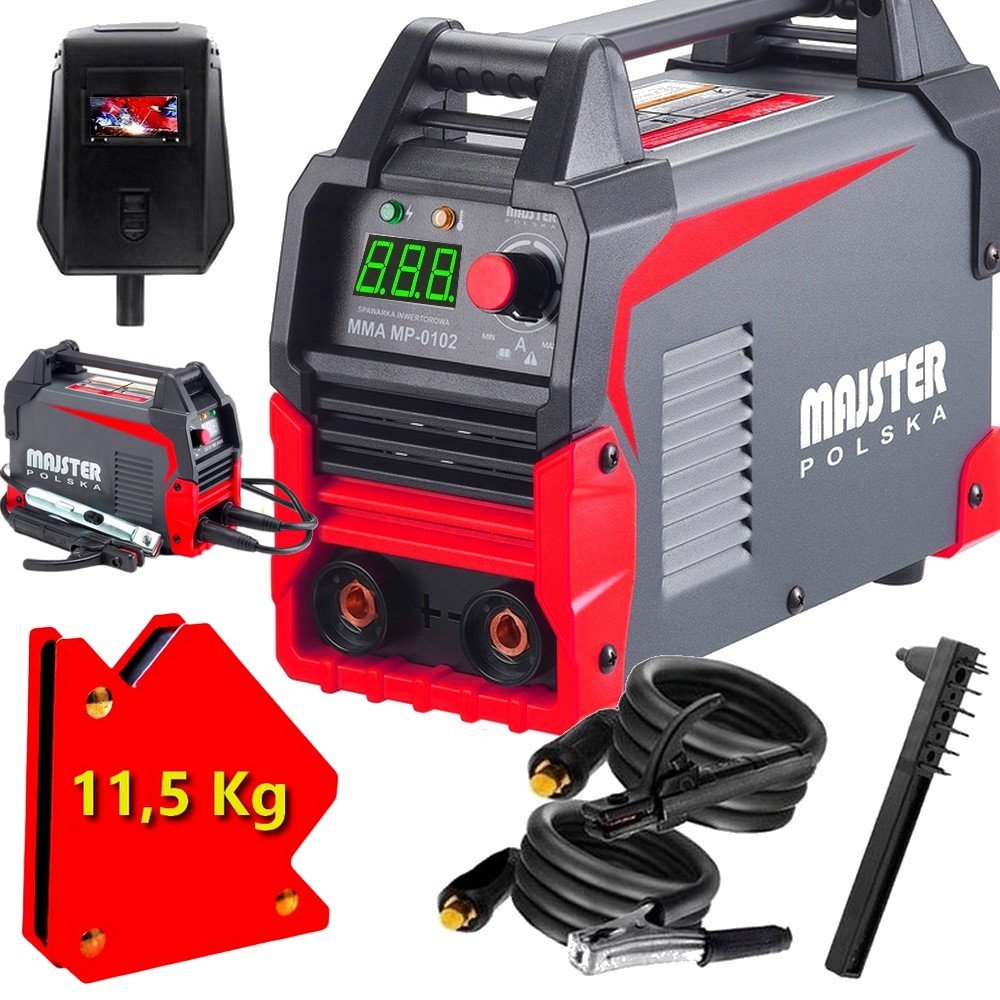 SPAWARKA INWERTOROWA SPAWANIE MMA TIG LCD 20-315A + KĄTOWNIK MAGNETYCZNY