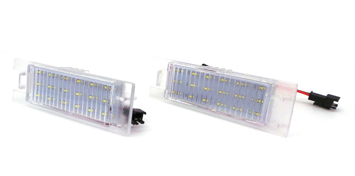 Opel, Hyundai, Fiat lampki tablicy rejestracyjnej LED 2x550lm, zestaw 2szt