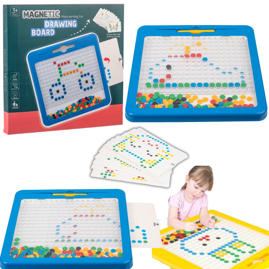 Duża Tablica Magnetyczna Magpad Pastylki Krążki Montessori Mozaikowa