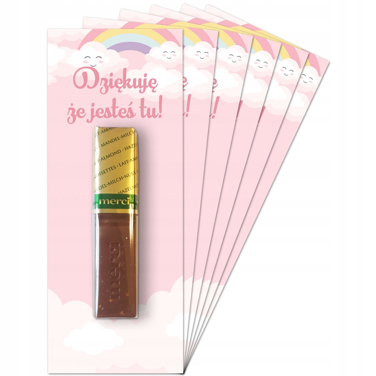 PODZIĘKOWANIE DLA GOŚCI BABY SHOWER TĘCZA RÓŻ Z2