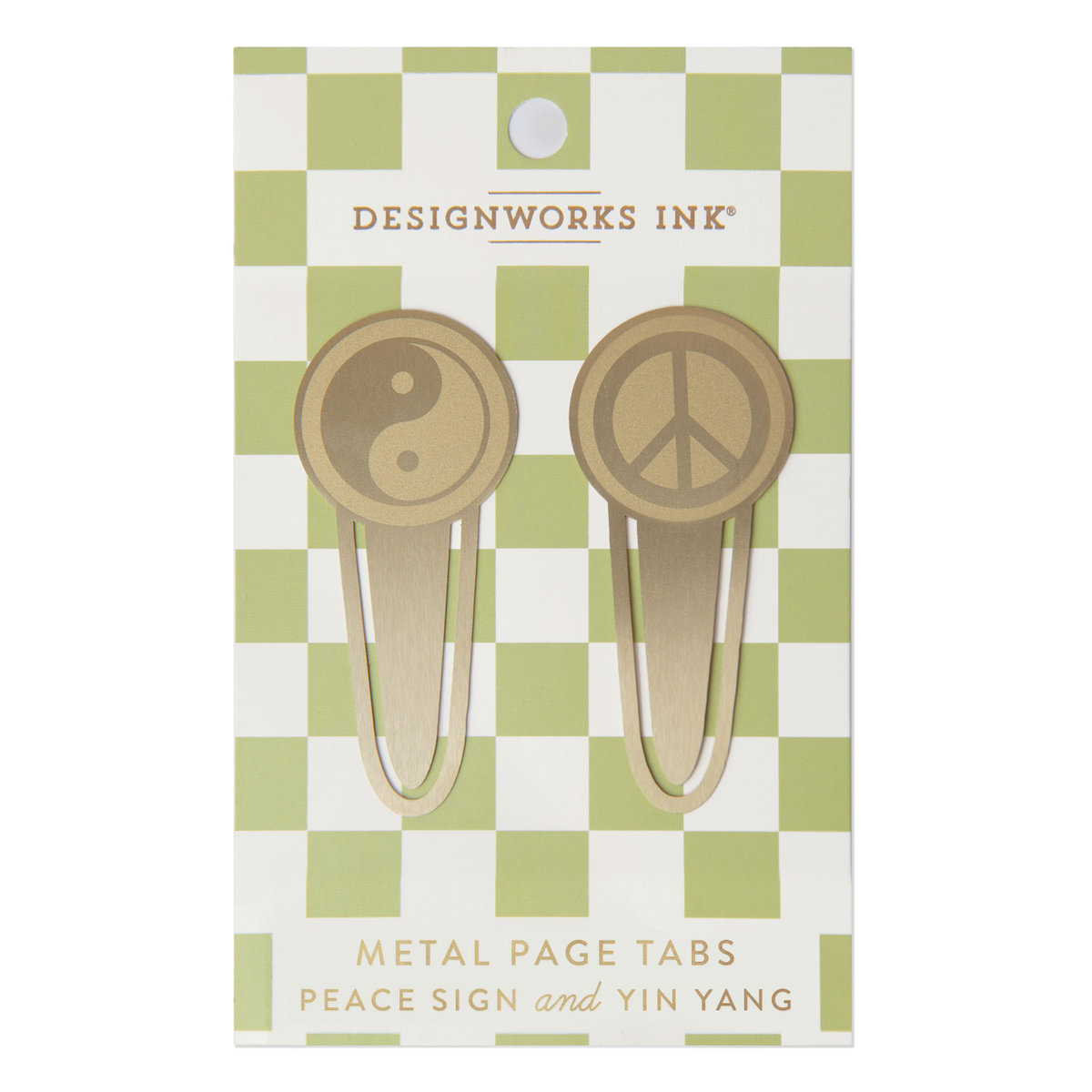Zakładki do książek metalowe (2szt) - Peace + Yin-Yang | DESIGNWORKS INK