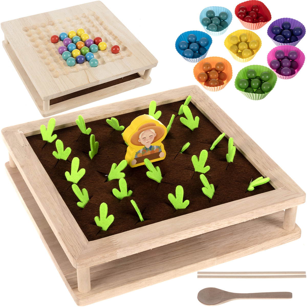 Gra Memory Farma Pamięciowa Montessori Układanka dla Dzieci Pamięć Foremki KRUZZEL