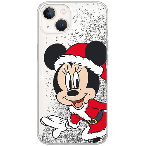 ERT GROUP etui na telefon Apple Iphone 13 MINI, case oryginalny i oficjalnie licencjonowany przez Disney, wzór Minnie 062, optymalnie dopasowane, z efektem płynnego brokatu