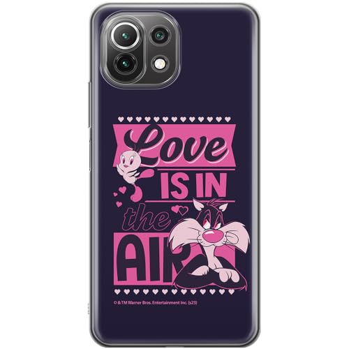 ERT GROUP etui na telefon Xiaomi 11 LITE 4G / 11 LITE 5G, case oryginalny i oficjalnie licencjonowany przez Looney Tunes, wzór Sylvester & Tweety 007, optymalnie dopasowane, plecki z TPU
