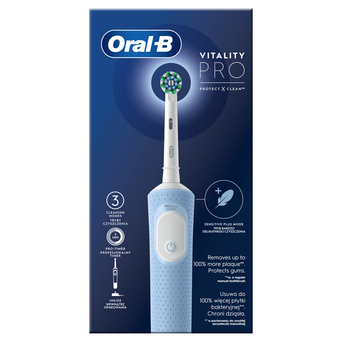 Oral-B Zestaw Vitality Pro (Niebieska Szczoteczka elektryczna + Pasta do zębów)