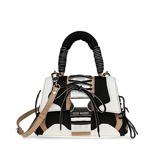 Steve Madden Damska torba na ramię Diego z uchwytem do noszenia, czarna/brązowa, czarny/brązowy, jeden rozmiar