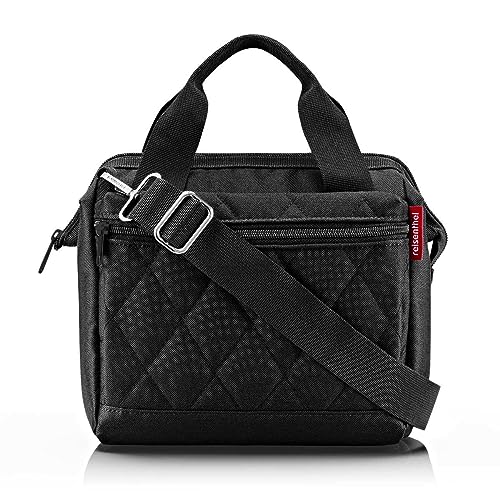 reisenthel allrounder cross romby midnight gold – mała torba crossbody z odpinanym i regulowanym paskiem na ramię – wykonana z wodoodpornego materiału, Rhombus Black, 22 x 24 x 13, Nowoczesny