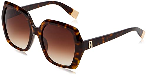 Furla Sfu620 Okulary przeciwsłoneczne, Shiny Havana, 56 Kobiety, Shiny Havana