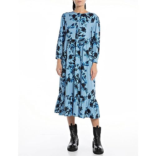 Replay damska sukienka maxi, 010 Avio/Blue, XS