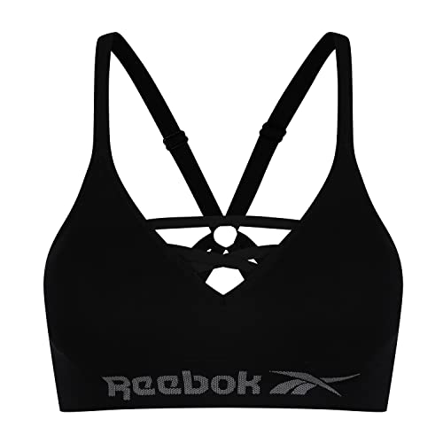 Reebok Damski bezszwowy biustonosz Maryna czarny bazowy top, Czarny, S