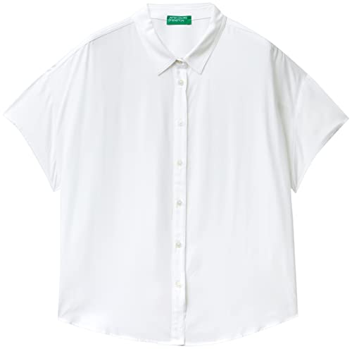 United Colors of Benetton Damska koszula 5wpwdq01 m, biała optyczna 101, mała, Biały optyczny 101, S