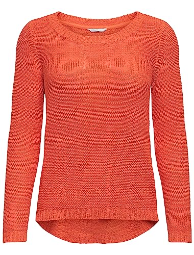 Bestseller A/S Damski sweter ONLGEENA XO L/S KNT NOOS, Tigerlily, XL, Tigerlily, XL