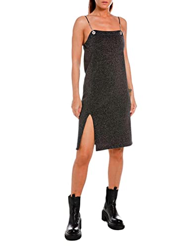 Replay Sukienka damska W9021, 290 Black Lurex, M, 290 Black Lurex, M