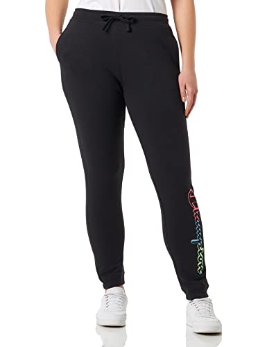 Champion Damskie spodnie dresowe Legacy Color Ground Powerblend z wysokim stanem prążkowanym mankietem, Czarny, XL