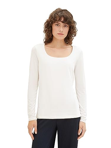 TOM TAILOR Damska koszulka z długim rękawem, 10315 - Whisper White, XXL