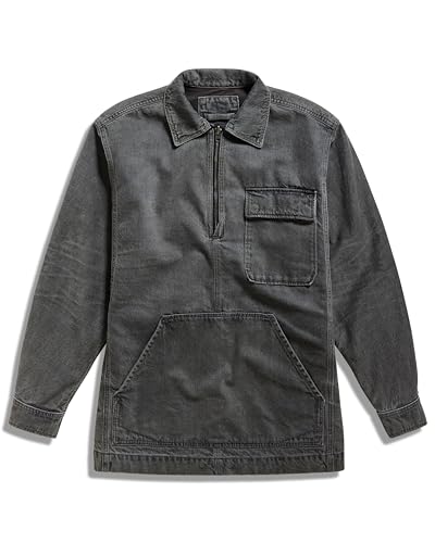 G-STAR RAW Męska kurtka Shanorak Denim Zip Jacket, Szary (faded black ink D24724-D182-D358), L