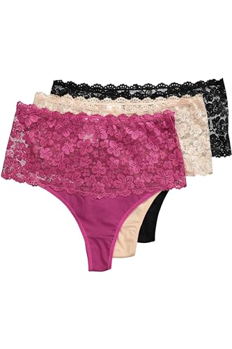 Ulla Popken Damskie stringi, wielokolorowy, 62-64 Große Größen