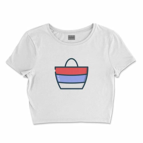 Bona Basics, Nadruk Cyfrowy, Koszulka Podstawowa dla Kobiet, 100% Bawełna, Biały, Casual, Topy dla Kobiet, Rozmiar: M, biały