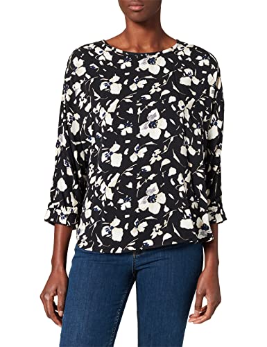 TOM TAILOR mine to five Damski Wzorzysta bluzka z rękawami nietoperza 1028949, 28698 - Black Beige Flower Design, 32