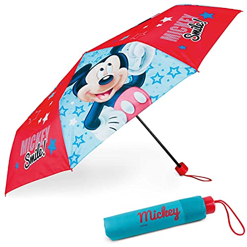Parasolka Wiatroodpornym Dzieci Myszka Mickey – BONNYCO | Parasolka Składana z Torbą, Plecakiem Lub Podróżą | Kompaktowy Parasol o Wzmocnionej Konstrukcji | Mini Parasolka dla Dziecięca