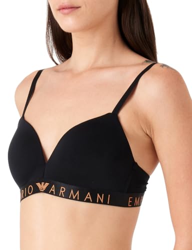 Emporio Armani Damski trójkątny biustonosz z mikrofibry, czarny, S