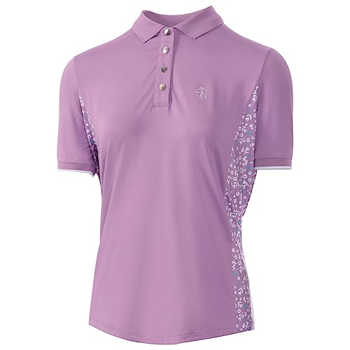 Island Green Golf damskie oddychające szybkoschnące odprowadzające wilgoć koszulki polo, fioletowe/białe, S, 2239 - Fioletowy/Biały, S