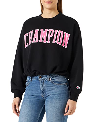 Champion Damska bluza Rochester 1919 C-Campus oversize, Crop Sweat, czarna, XL, czarny, XL
