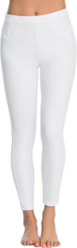 Spanx Damskie obcięte indygo dzianinowe legginsy białe spodnie S