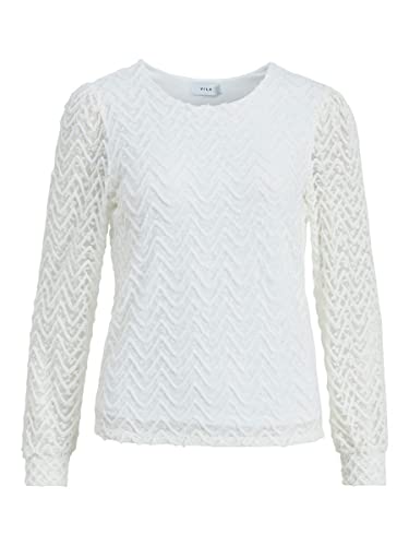 Vila Women's VIFARY L/S TOP koszulka z długim rękawem, Cloud Dancer, M, Cloud Dancer, M