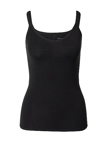 Schiesser Damski top typu spaghetti, bielizna, czarny, L