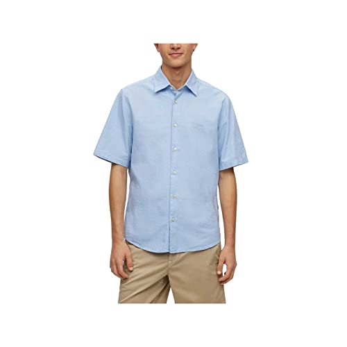 BOSS Rash 2 Regular -Fit męska koszula z bawełny Oxford, jasnoniebieski, XXL