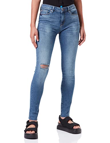 Love Moschino Skinny in Superstretch Niebieski dżins z tyłu Tag Jeansy damskie, Niebieski dżins, 52