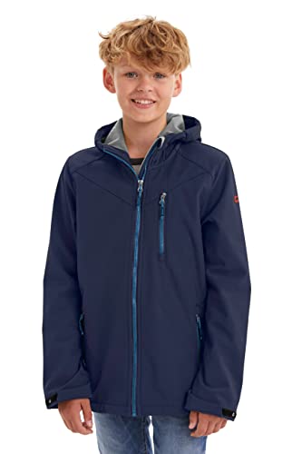 Killtec Chłopięca kurtka softshell/kurtka outdoorowa z kapturem Boys kurtka softshell, granatowa, 128, 37768-000