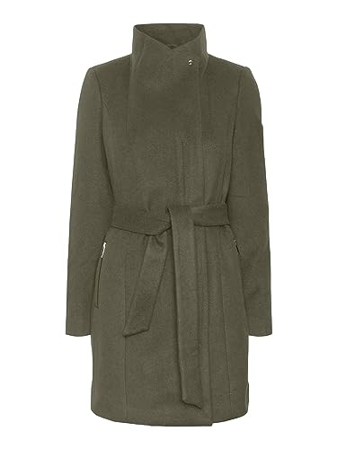bestseller a/s Damski płaszcz VMTWODOPE 3/4 Wool Jacket GA NOOS płaszcz, Ivy Green/Szczegóły: solidny, L