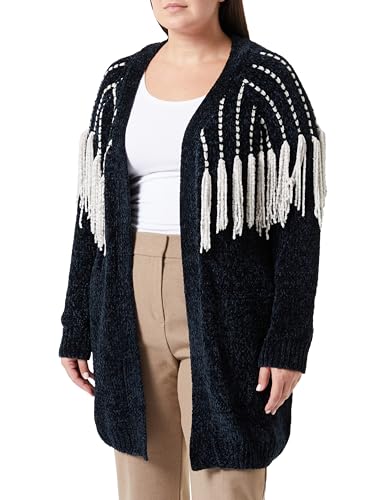 ZITHA Damski kardigan szenilowy 19025229-ZI01, czarny, XL/XXL, czarny, XL-XXL
