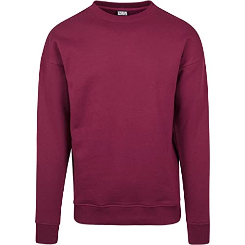 Urban Classics Męska bluza dresowa z okrągłym dekoltem, sweter z szerokimi ściągaczami dla mężczyzn w wielu kolorach, rozmiary XS-5XL, Red (Port 1157), XXL
