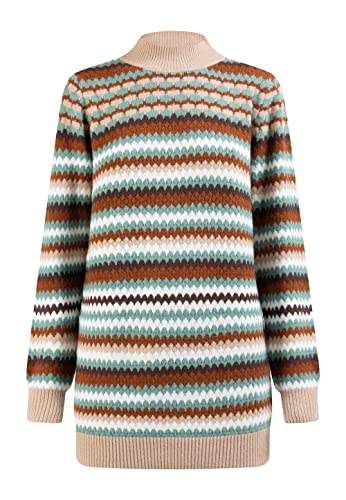 NALLY Damski sweter z dzianiny 15525100-NA02, jodła wielokolorowa, XL/XXL, Jodła, wielokolorowa, XL-XXL