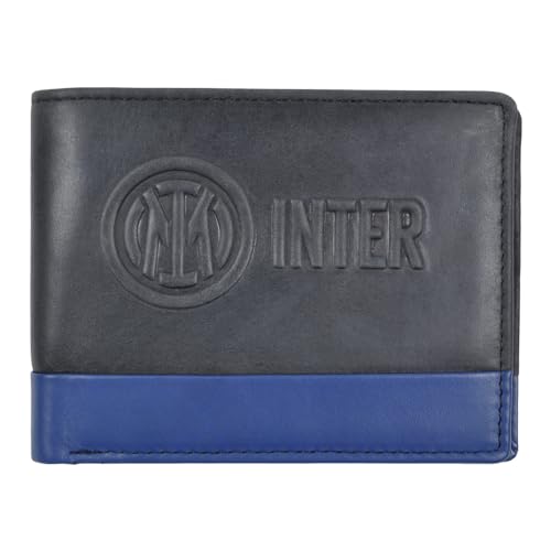 Inter Portfel Skóra Nerazzuro z wytłoczonym logo, oficjalny produkt Juventus 153206, Czarny, 12,5x9,5x2 cm