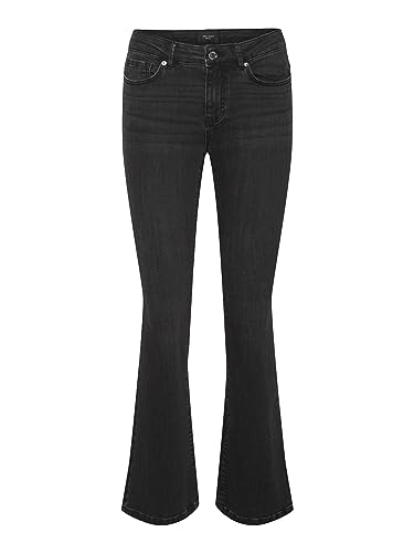 bestseller a/s VMPEACHY MR Flared J VI1100 NOOS dżinsy damskie, Black Denim, S/34