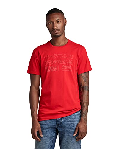 G-STAR RAW Męska koszulka z długim rękawem, czerwona (Acid red C506-A911), L, czerwony (Acid Red C506-a911), L