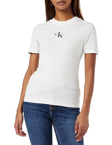 Calvin Klein Jeans S/S dzianinowe topy białe, biały, M