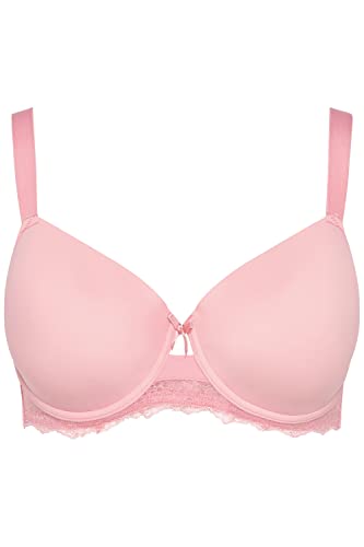 Ulla Popken Damski biustonosz z fiszbinami, miękka skorupa, biustonosz Cut-Out, różowy - Flamingo Pink, 95D