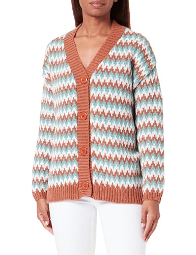 ALARY Damski kardigan z guzikami 15525004-AL01, miętowy dymny, wielokolorowy, M/L, Mięta dymna, wielokolorowa, M-L