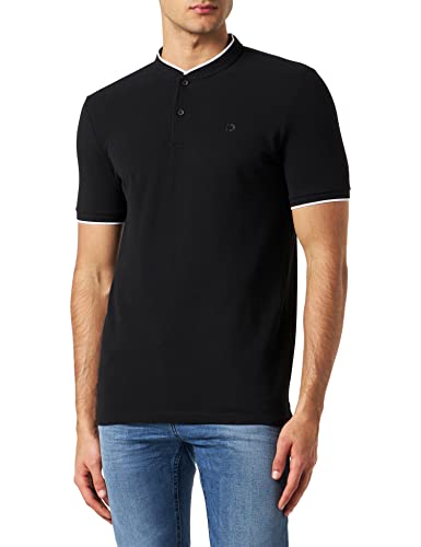 TOM TAILOR Denim Męska koszulka polo, 1035846, 2999, czarna, XL, 2999 - Black, XL