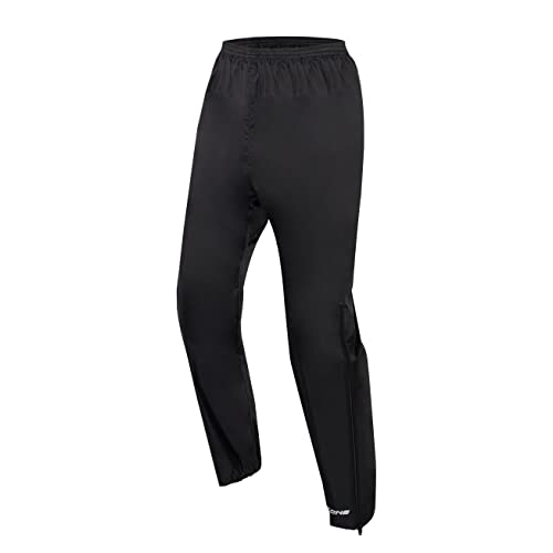 OZONE MOTO Marin spodnie przeciwdeszczowe motocyklowe, wodoszczelne, elastyczna talia i nogawki, podszewka z siateczki, czarny, 9XL