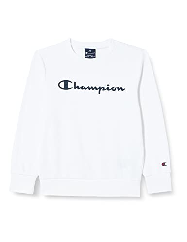 Champion Bluza dziecięca Legacy American Classics Ultra Light Powerblend Terry Logo Crewneck, biały, 9-10 Lat