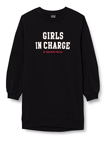 4F Dziewczęca sukienka dziewczęca Jsudd001, głęboka czerń, 122/128 cm, głęboka czerń, 122/128 cm