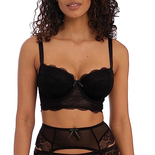 Freya Damski biustonosz z fiszbinami, Czarny, 70G